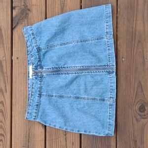 Altar'd State Zipper Front Denim Mini Skirt Size Small